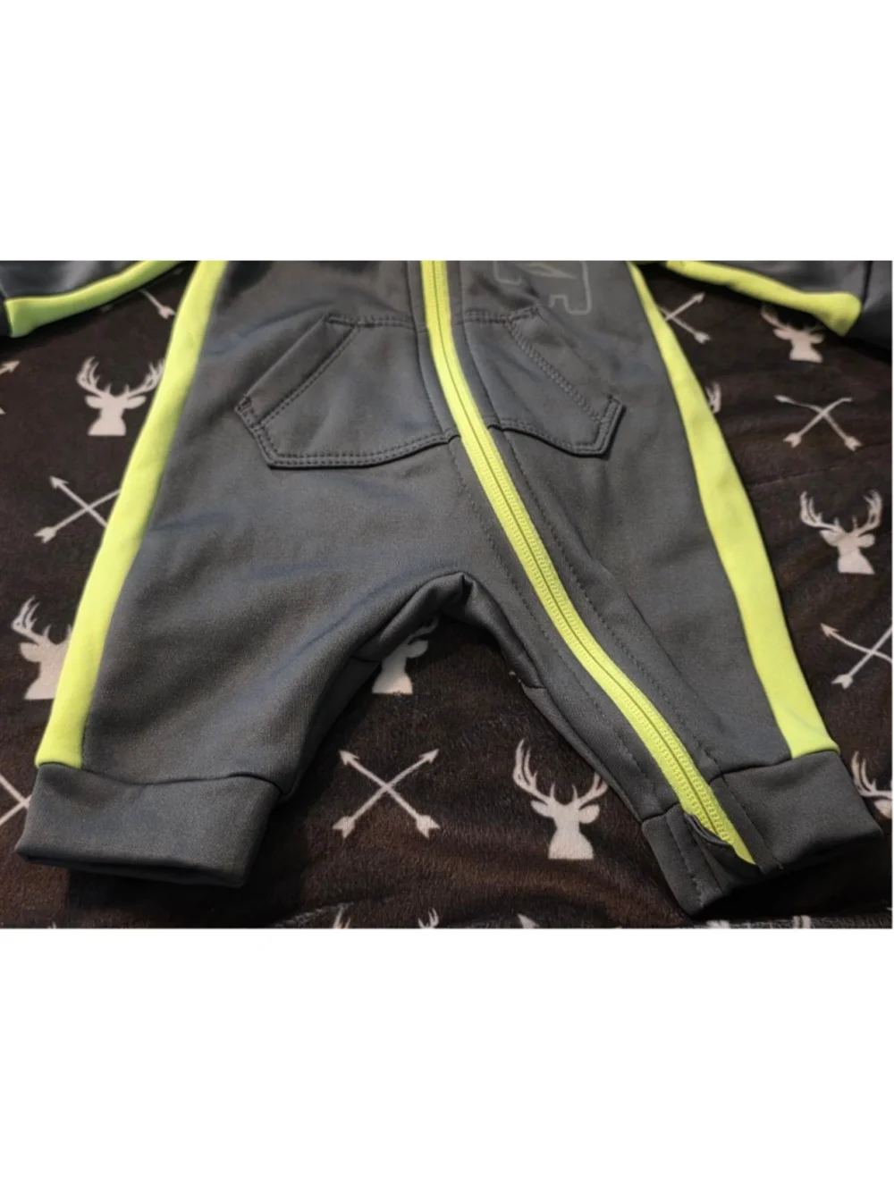 Baby Nike Gray Green Dri-Fit Hooded Footie Newborn‎